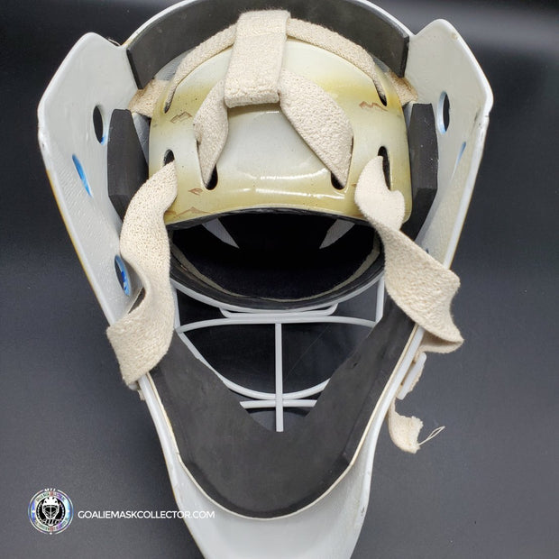 Roberto Luongo Signed Goalie Mask Backup Practice Worn 2008 Vancouver Canucks Lefebvre Protechsport Painted by Marlene Ross-AS-02695