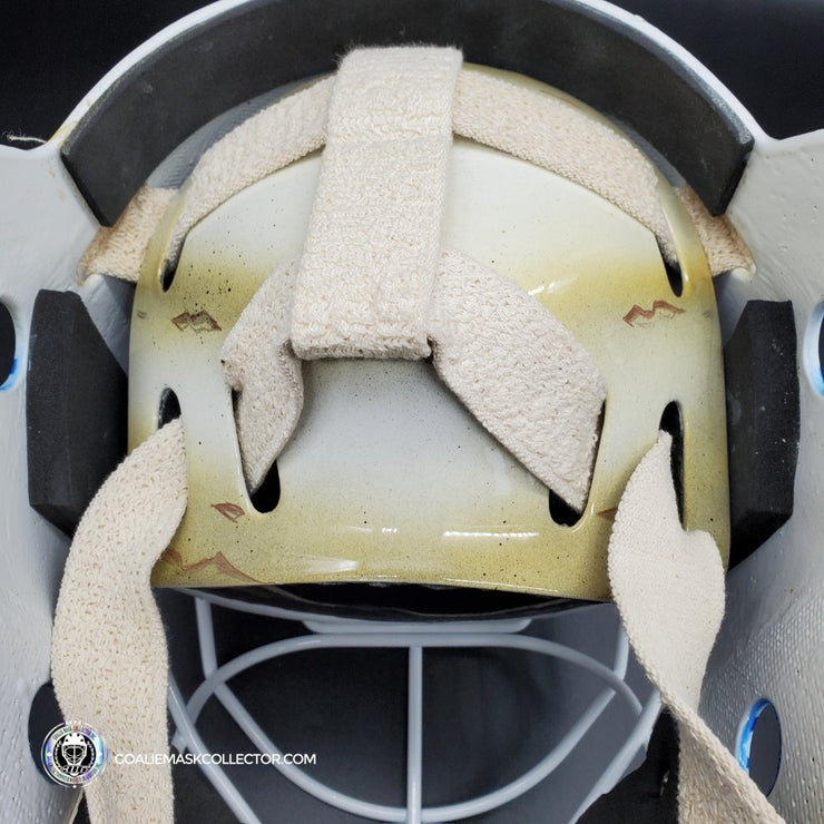 Roberto Luongo Signed Goalie Mask Backup Practice Worn 2008 Vancouver Canucks Lefebvre Protechsport Painted by Marlene Ross-AS-02695