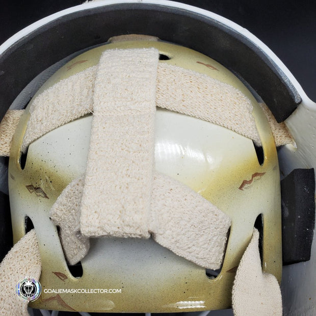 Roberto Luongo Signed Goalie Mask Backup Practice Worn 2008 Vancouver Canucks Lefebvre Protechsport Painted by Marlene Ross-AS-02695