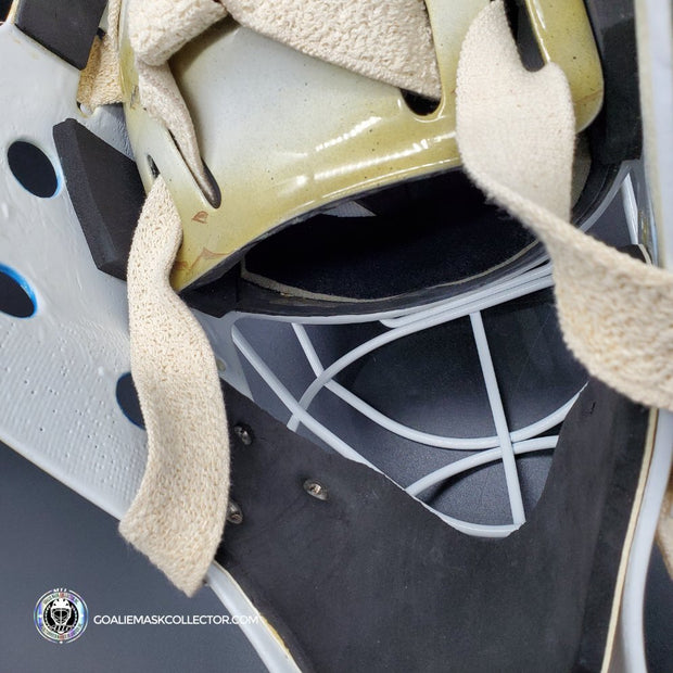 Roberto Luongo Signed Goalie Mask Backup Practice Worn 2008 Vancouver Canucks Lefebvre Protechsport Painted by Marlene Ross-AS-02695