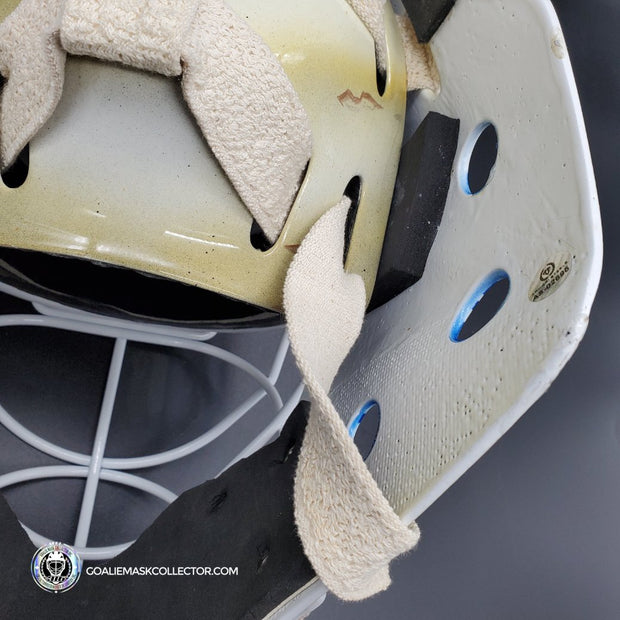 Roberto Luongo Signed Goalie Mask Backup Practice Worn 2008 Vancouver Canucks Lefebvre Protechsport Painted by Marlene Ross-AS-02695