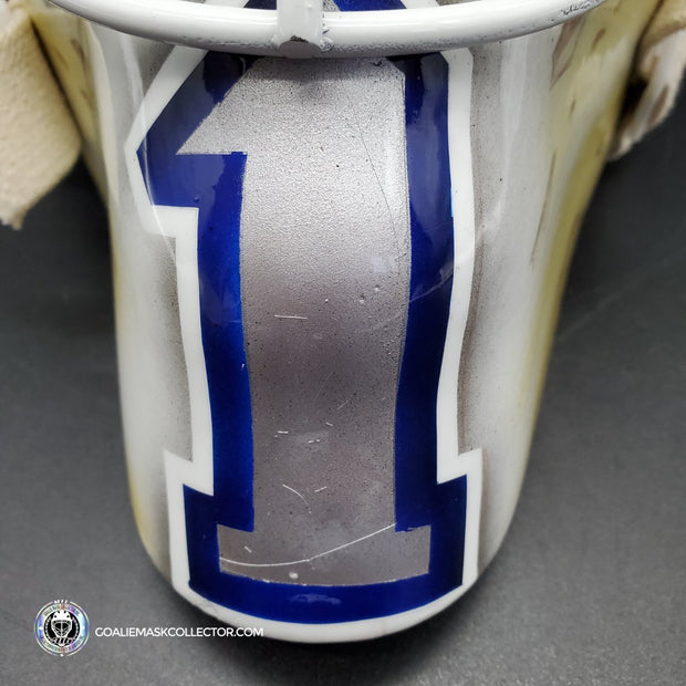 Roberto Luongo Signed Goalie Mask Backup Practice Worn 2008 Vancouver Canucks Lefebvre Protechsport Painted by Marlene Ross-AS-02695