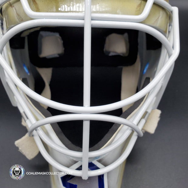 Roberto Luongo Signed Goalie Mask Backup Practice Worn 2008 Vancouver Canucks Lefebvre Protechsport Painted by Marlene Ross-AS-02695