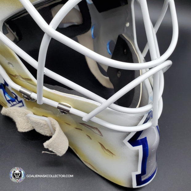 Roberto Luongo Signed Goalie Mask Backup Practice Worn 2008 Vancouver Canucks Lefebvre Protechsport Painted by Marlene Ross-AS-02695