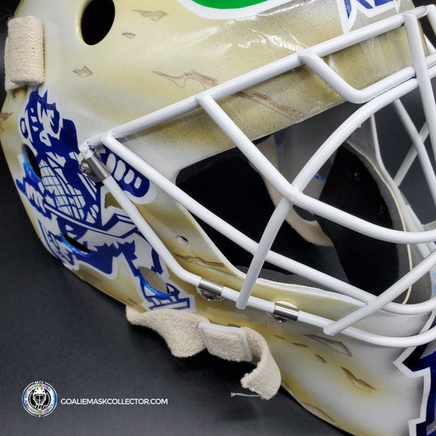 Roberto Luongo Signed Goalie Mask Backup Practice Worn 2008 Vancouver Canucks Lefebvre Protechsport Painted by Marlene Ross-AS-02695