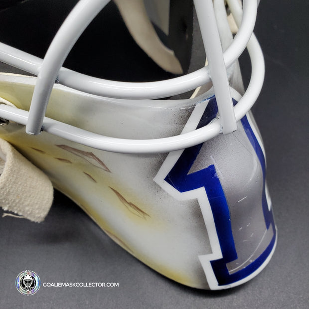 Roberto Luongo Signed Goalie Mask Backup Practice Worn 2008 Vancouver Canucks Lefebvre Protechsport Painted by Marlene Ross-AS-02695
