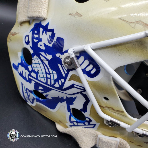 Roberto Luongo Signed Goalie Mask Backup Practice Worn 2008 Vancouver Canucks Lefebvre Protechsport Painted by Marlene Ross-AS-02695