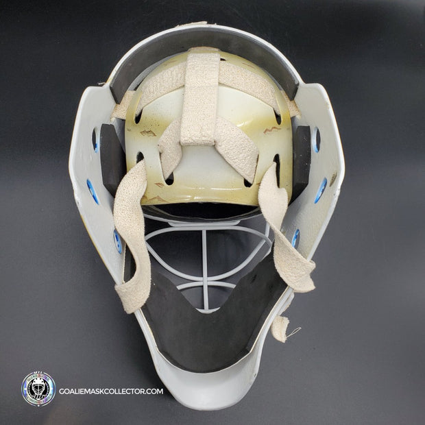 Roberto Luongo Signed Goalie Mask Backup Practice Worn 2008 Vancouver Canucks Lefebvre Protechsport Painted by Marlene Ross-AS-02695