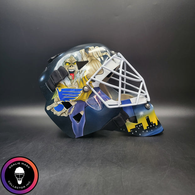 Roman Turek Goalie Mask Unsigned St. Louis Iron Maiden Eddie Tribute