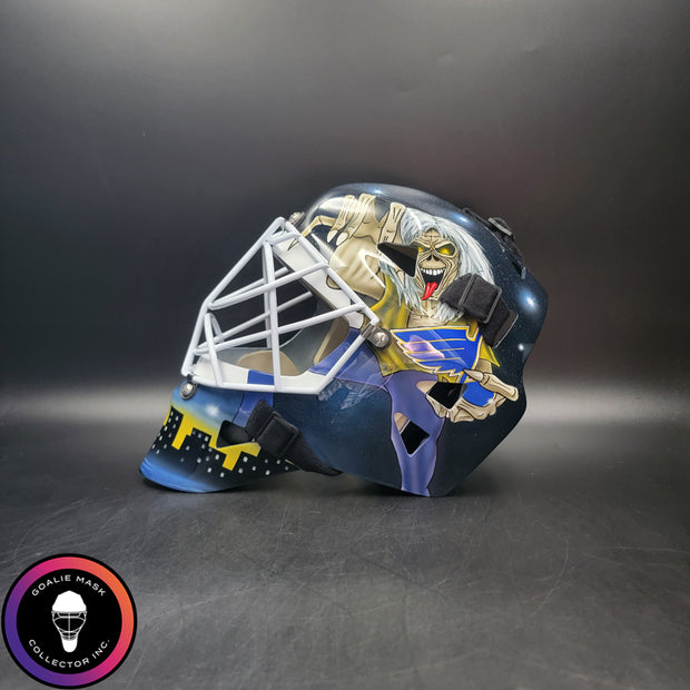 Roman Turek Goalie Mask Unsigned St. Louis Iron Maiden Eddie Tribute
