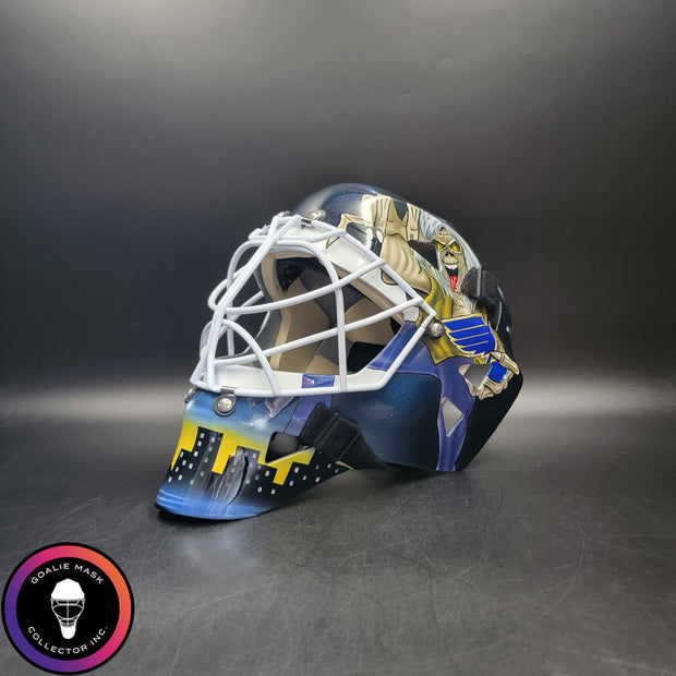 Roman Turek Goalie Mask Unsigned St. Louis Iron Maiden Eddie Tribute