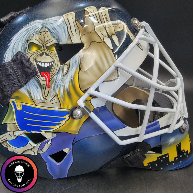 Roman Turek Goalie Mask Unsigned St. Louis Iron Maiden Eddie Tribute