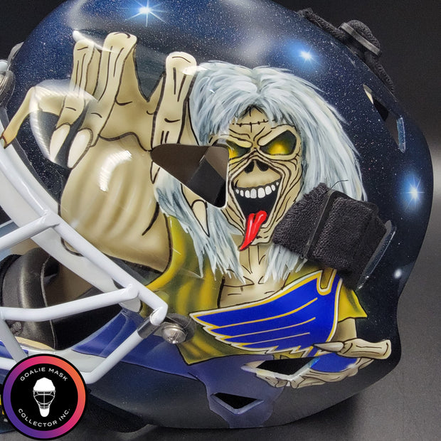 Roman Turek Goalie Mask Unsigned St. Louis Iron Maiden Eddie Tribute