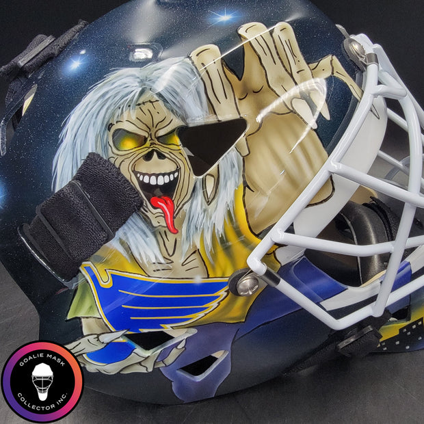 Roman Turek Goalie Mask Unsigned St. Louis Iron Maiden Eddie Tribute