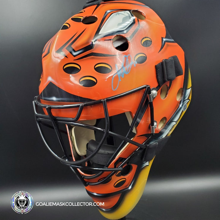 Ryan Miller Signed Goalie Mask Anaheim Orange Signature Edition Tribute