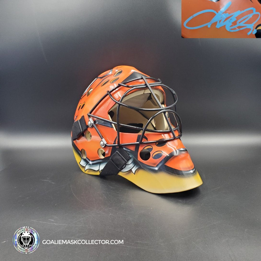Ryan Miller Signed Goalie Mask Anaheim Orange Signature Edition Tribute. Goalie Mask Collector.
