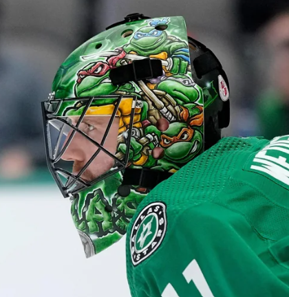 Scott Wedgewood Goalie Mask Unsigned 2023 Dallas Teenage Mutant Ninja Turtles