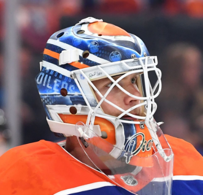 Presale: Calvin Pickard Goalie Mask Unsigned 2025 Edmonton Playoffs Tribute