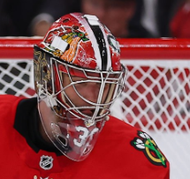 Spencer Knight Goalie Mask Unsigned 2025-26 Chicago 100TH Tribute
