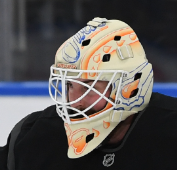 Connor Ingram Goalie Mask Unsigned 2026 Edmonton 3rd Jersey Tribute