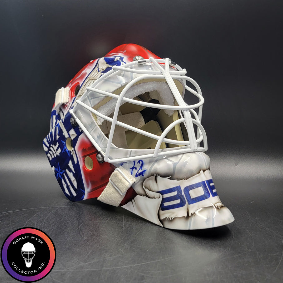 Sergei Bobrovsky Goalie Mask Unsigned 2016-17 Columbus VEZINA YEAR Tribute