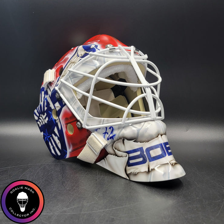 Sergei Bobrovsky Goalie Mask Unsigned 2016-17 Columbus VEZINA YEAR Tribute