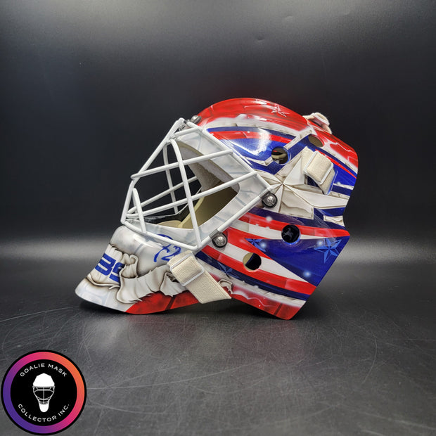 Sergei Bobrovsky Goalie Mask Unsigned 2016-17 Columbus VEZINA YEAR Tribute