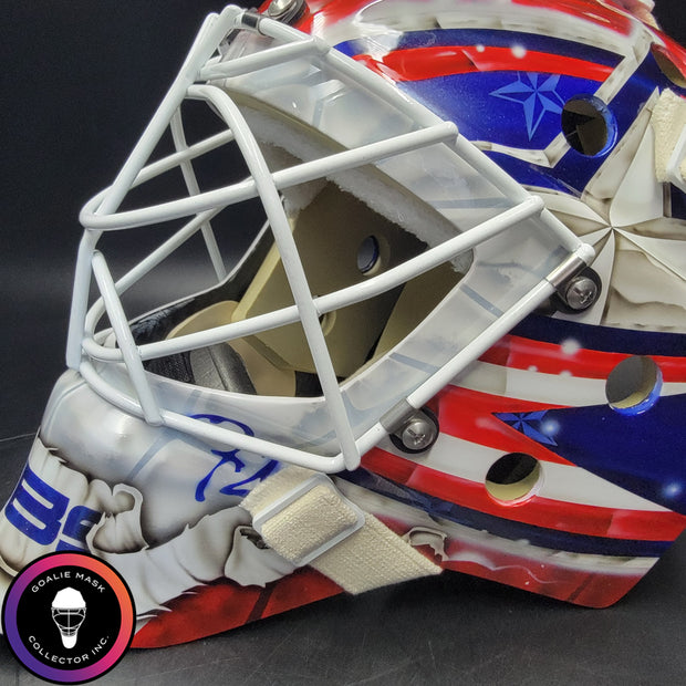 Sergei Bobrovsky Goalie Mask Unsigned 2016-17 Columbus VEZINA YEAR Tribute