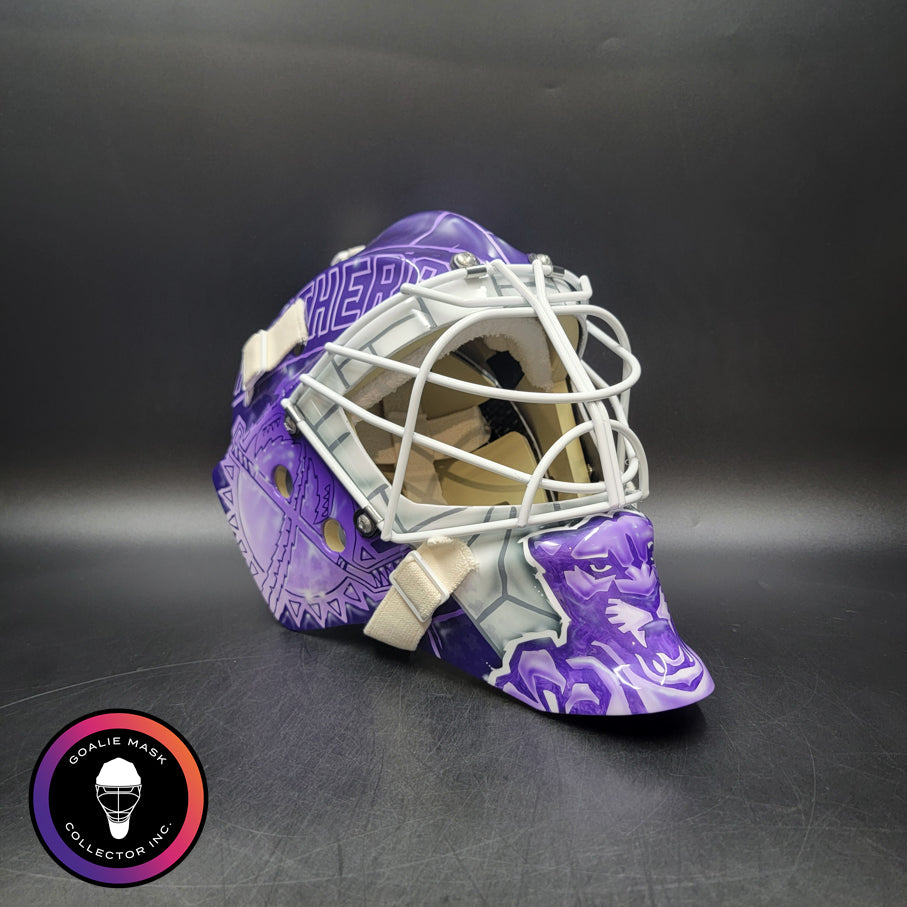 Sergei Bobrovsky Goalie Mask Unsigned 2025 HFC Purple Hockey Fights Cancer Tribute