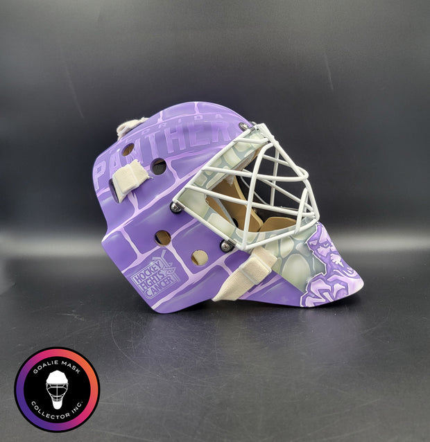 Sergei Bobrovsky Signed Goalie Mask Florida HFC Hockey Fights Cancer Purple Signature Edition Autographed