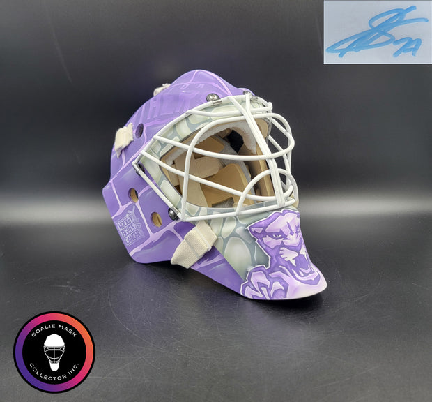 Presale: Sergei Bobrovsky Signed Goalie Mask Florida HFC Hockey Fights Cancer Purple Signature Edition Autographed