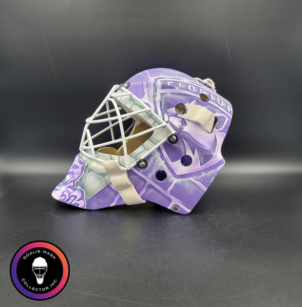 Sergei Bobrovsky Signed Goalie Mask Florida HFC Hockey Fights Cancer Purple Signature Edition Autographed