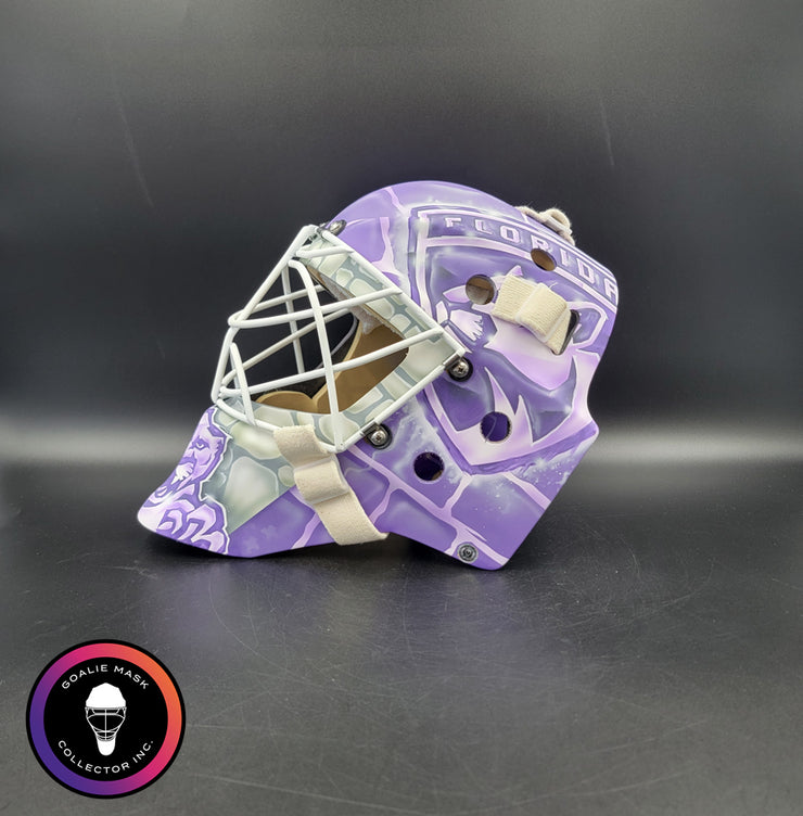 Sergei Bobrovsky Signed Goalie Mask Florida HFC Hockey Fights Cancer Purple Signature Edition Autographed