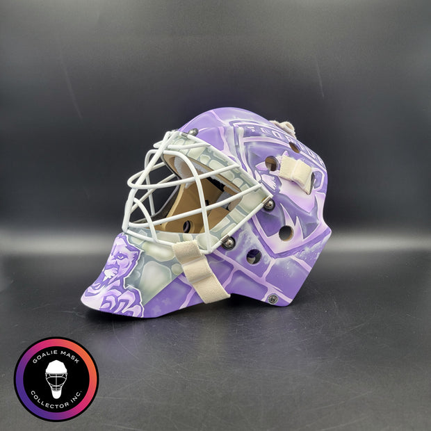 Sergei Bobrovsky Signed Goalie Mask Florida HFC Hockey Fights Cancer Purple Signature Edition Autographed