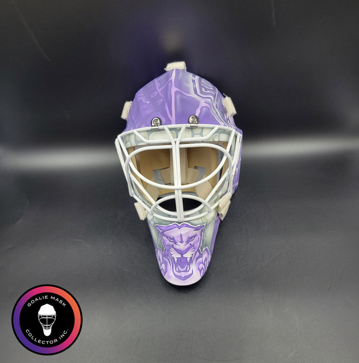 Sergei Bobrovsky Signed Goalie Mask Florida HFC Hockey Fights Cancer Purple Signature Edition Autographed
