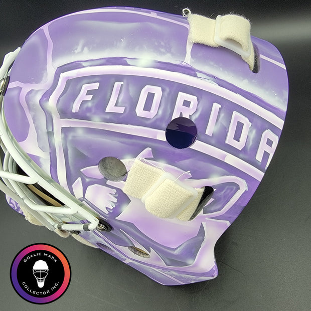 Sergei Bobrovsky Signed Goalie Mask Florida HFC Hockey Fights Cancer Purple Signature Edition Autographed
