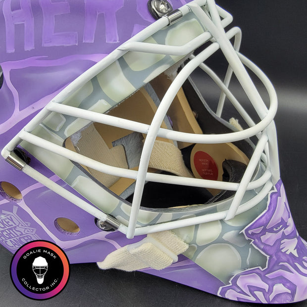 Sergei Bobrovsky Signed Goalie Mask Florida HFC Hockey Fights Cancer Purple Signature Edition Autographed