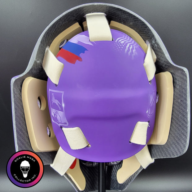 Sergei Bobrovsky Signed Goalie Mask Florida HFC Hockey Fights Cancer Purple Signature Edition Autographed
