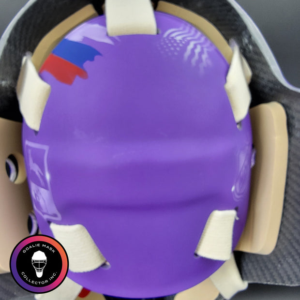 Sergei Bobrovsky Signed Goalie Mask Florida HFC Hockey Fights Cancer Purple Signature Edition Autographed