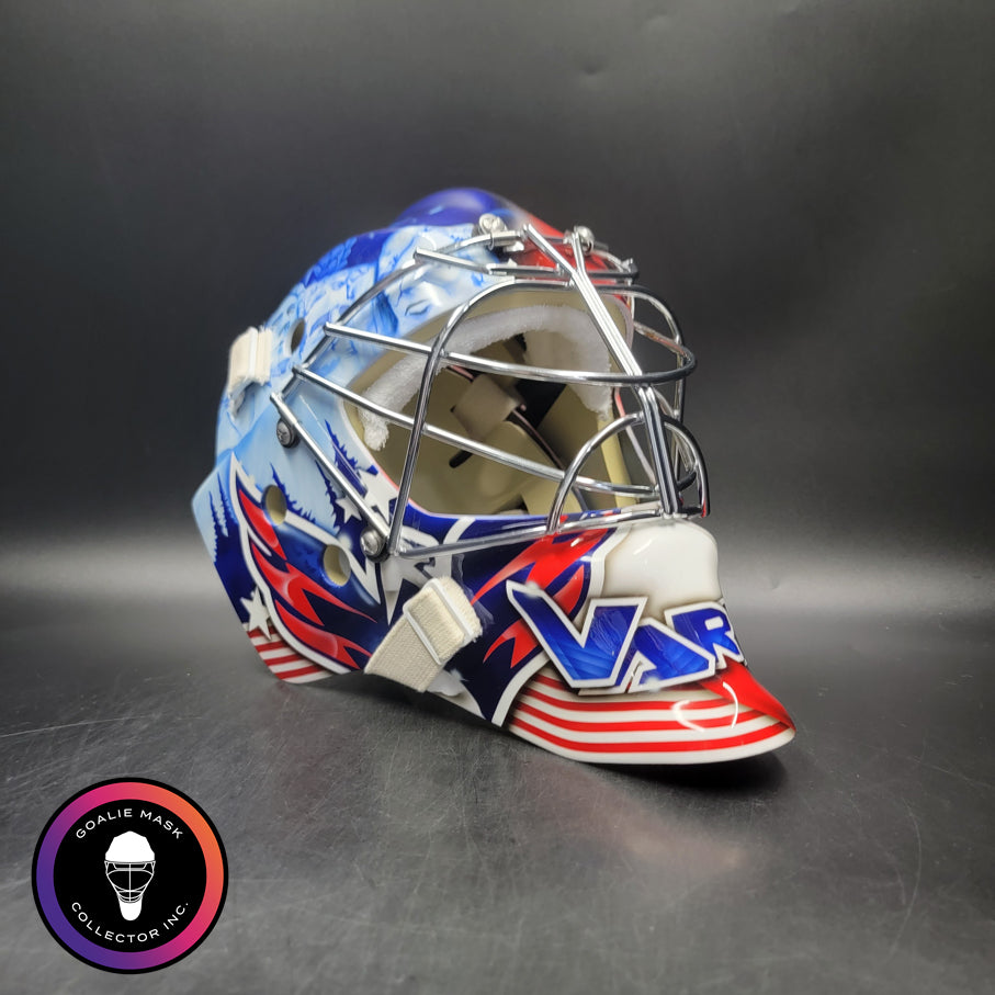 Seymon Varlamov Goalie Mask Unsigned 2009 Washington Team Russia Duo Mash Up Tribute