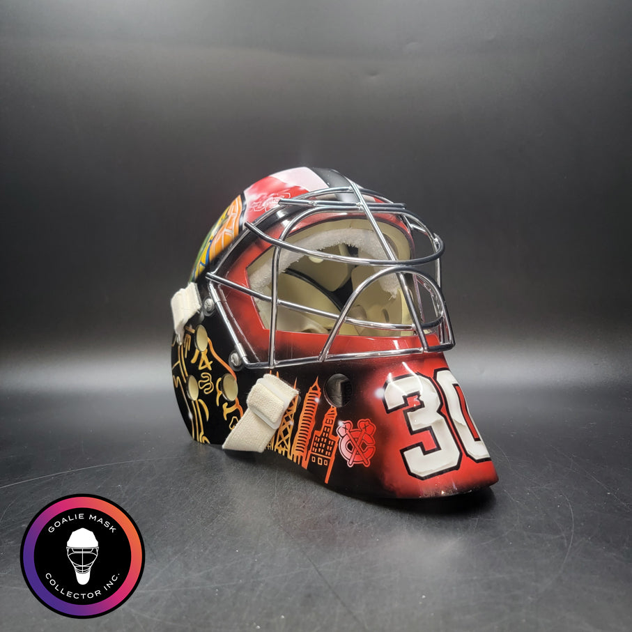 Spencer Knight Goalie Mask Unsigned 2025-26 Chicago 100th Centennial Tribute