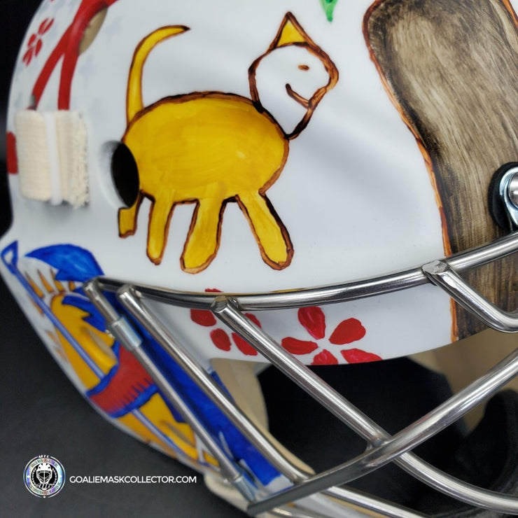 NHL on X: Filed under: wholesome content. 📂 @FlaPanthers goaltender Spencer  Knight's (@slknight30) new mask features artwork created by patients at a  local children's hospital where he spent a day drawing with