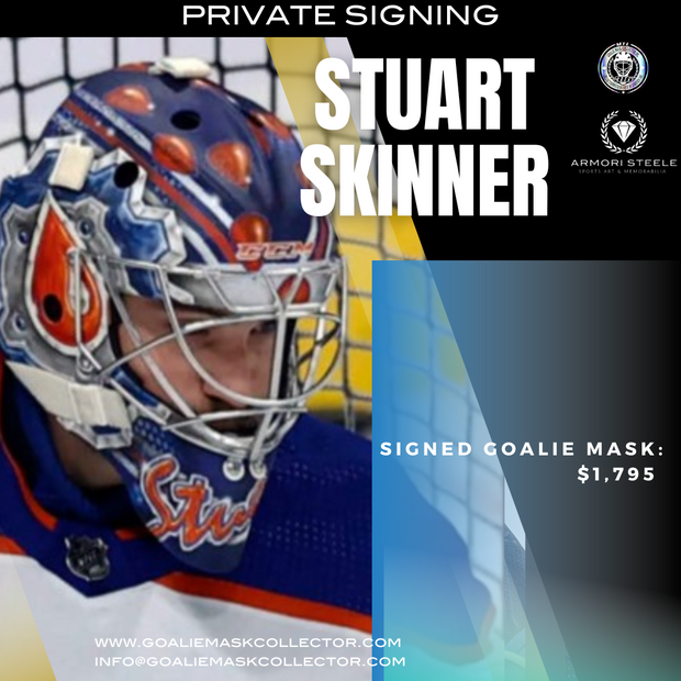 Upcoming Signing: Stuart Skinner Signed Goalie Mask Tribute Signature Edition Autographed