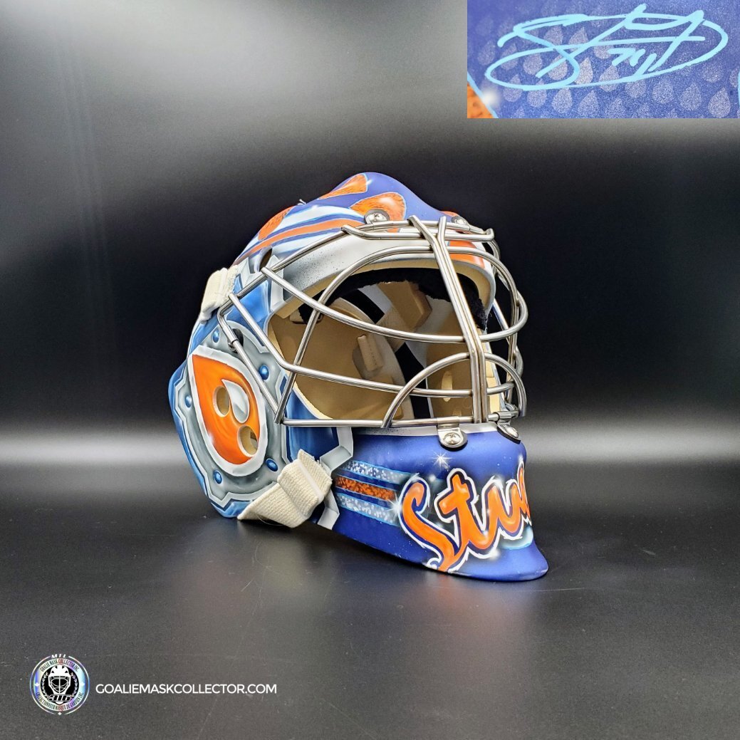 Stuart Skinner Signed Goalie Mask Edmonton 2022 23 Tribute Signature Edition. Goalie Mask Collector.