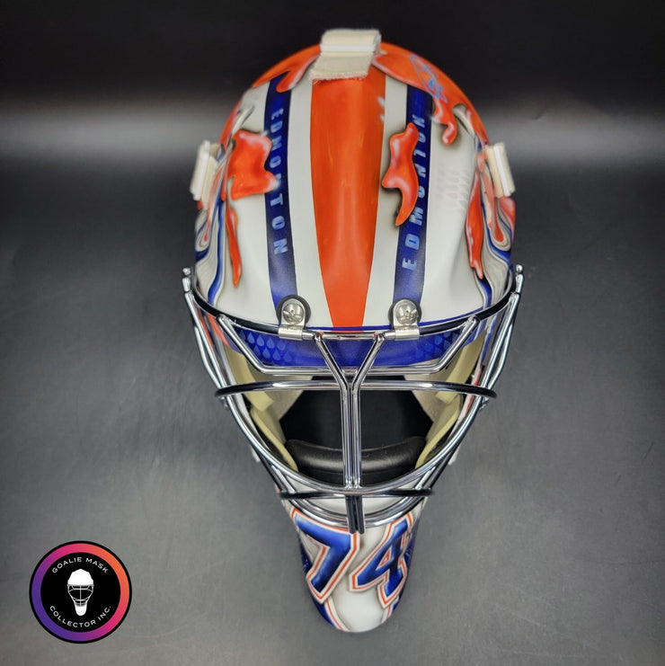Stuart Skinner Signed Goalie Mask Edmonton 2025 PLAYOFFS Tribute Signature Edition Autographed