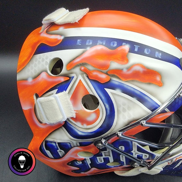 Stuart Skinner Signed Goalie Mask Edmonton 2025 PLAYOFFS Tribute Signature Edition Autographed