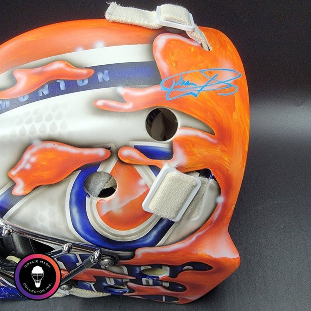 Stuart Skinner Signed Goalie Mask Edmonton 2025 PLAYOFFS Tribute Signature Edition Autographed