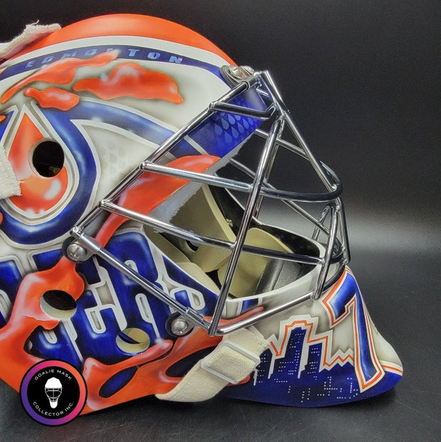 Stuart Skinner Signed Goalie Mask Edmonton 2025 PLAYOFFS Tribute Signature Edition Autographed