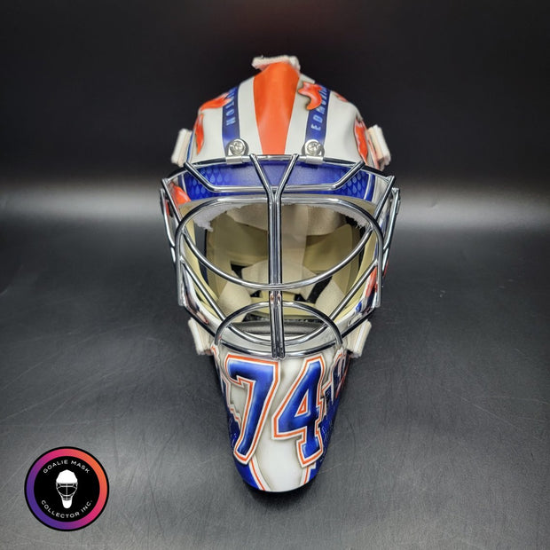 Stuart Skinner Signed Goalie Mask Edmonton 2025 PLAYOFFS Tribute Signature Edition Autographed