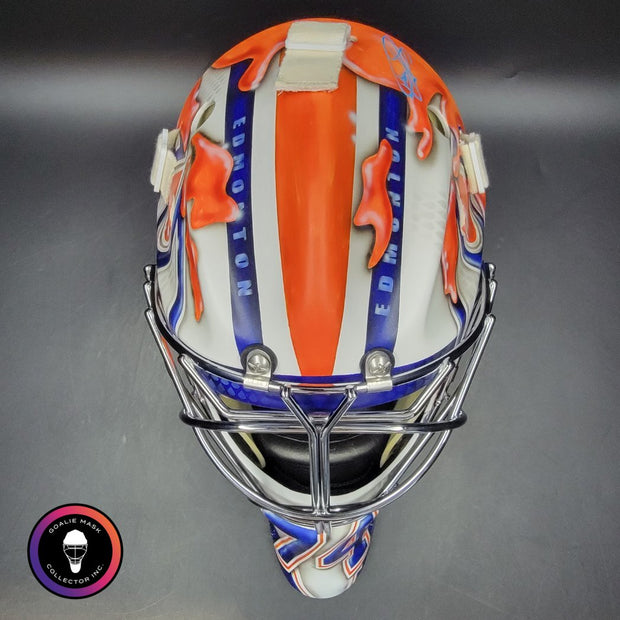 Stuart Skinner Signed Goalie Mask Edmonton 2025 PLAYOFFS Tribute Signature Edition Autographed